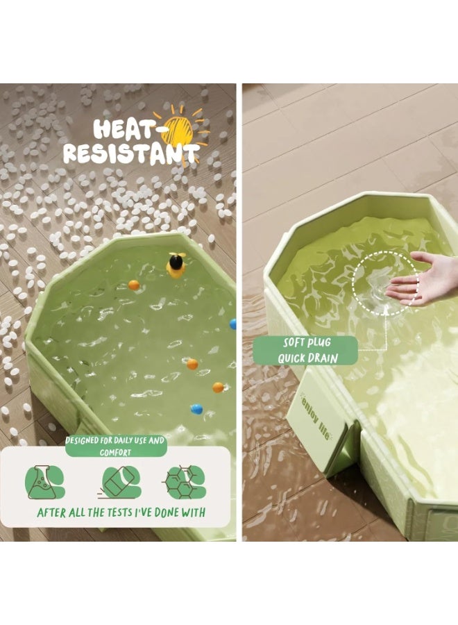 والالا حوض استحمام قابل للطي، حوض محمول قابل للطي مع سدادة تصريف، حوض تخزين مدمج للأطفال الصغار، مناسب للاستخدام في الهواء الطلق أو السفر أو الشرفة. - Image 2